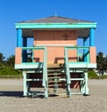 Lifeguard cabin on empty beach, Royalty Free Stock Photo