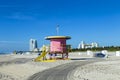 Lifeguard cabin on empty beach, Royalty Free Stock Photo