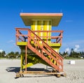 Lifeguard cabin on empty beach, Royalty Free Stock Photo