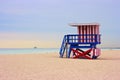 Lifeguard cabin on Miami beach, Florida, USA. Royalty Free Stock Photo