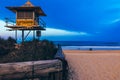 Lifeguard cabin near sea