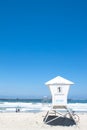 Lifeguard cabin in Pacific beach. copy space