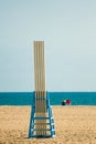 Lifeguard chair at beach Royalty Free Stock Photo