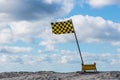 Lifeguard Flag on Beach on San Diego