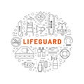 Lifeguard flat outline icon