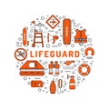 Lifeguard flat outline icon