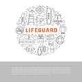 Lifeguard flat outline icon