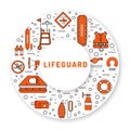 Lifeguard flat outline icon