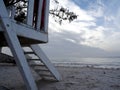 Lifeguard house during sunset on Jamaican beach