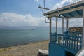 Lifeguard hut and boat at swimming beach at the Sea of Galilee