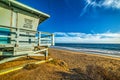 Lifeguard hut by the sea in Malibu shore Royalty Free Stock Photo