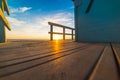 Lifeguard hut by the sea at sunset Royalty Free Stock Photo