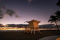 A lifeguard hut at sunrise in Fort Lauderdale, Florida Royalty Free Stock Photo