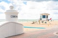 Lifeguard tower in South Beach in Fort Lauderdale Florida, USA Royalty Free Stock Photo