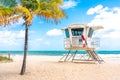 Lifeguard tower in South Beach in Fort Lauderdale Florida, USA Royalty Free Stock Photo