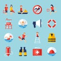 Lifeguard icons set