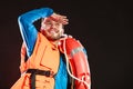 Lifeguard in life vest with ring buoy lifebuoy.