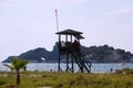 Lifeguard observation tower on the beach Royalty Free Stock Photo