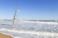 Lifeguard post in the middle of the sea Royalty Free Stock Photo