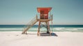 Lifeguard's outpost tower in South Beach, Miami, Florida. Royalty Free Stock Photo
