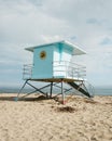 Lifeguard stand on the beach in Capitola, California Royalty Free Stock Photo