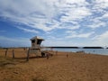 Lifeguard stand at Beach on Magic Island in Ala Moana Beach Park Royalty Free Stock Photo