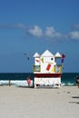 Lifeguard stand on South Beach in Miami Royalty Free Stock Photo