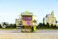 Lifeguard Stand in Miami Royalty Free Stock Photo