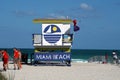 Lifeguard stand on South Beach in Miami Royalty Free Stock Photo