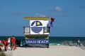 Lifeguard stand on South Beach in Miami Royalty Free Stock Photo