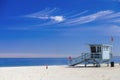 Lifeguard station with american flag on Hermosa beach, instagram