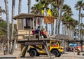 Lifeguard Station on the Beach in San Clemente Pier