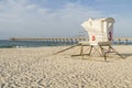 Lifeguard Station and Pier on Pensacola Beach Royalty Free Stock Photo