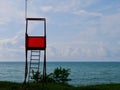 Lifeguard tower at Batumi beach. Adjara, Georgia.