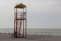 Lifeguard tower on beach Royalty Free Stock Photo