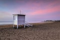 Lifeguard tower on the beach at sunrise in Puerto del Carmen Royalty Free Stock Photo