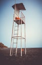 Lifeguard tower chair in Fogo Island, Cape Verde Royalty Free Stock Photo