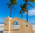 Lifeguard Tower Through Gateway on Historic Hollywood Beach Broadwalk Royalty Free Stock Photo