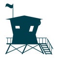 Lifeguard Tower icon. Station beach building illustration Royalty Free Stock Photo