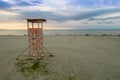 A lifeguard tower at Lingayen Beach in the province of Pangasinan, Philippines. late afternoon scene Royalty Free Stock Photo