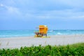 Lifeguard Tower Miami Beach, Florida. South Beach. Travel holiday ocean location concept. Royalty Free Stock Photo