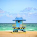 Lifeguard Tower Miami Beach, Florida. Sunrise and life guard tower. Royalty Free Stock Photo