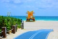 Lifeguard Tower Miami Beach, Florida. World famous travel location. Royalty Free Stock Photo