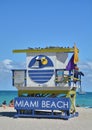 Lifeguard tower in Miami Beach Royalty Free Stock Photo