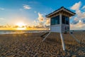 Life guard tower on Miami beach in sunrise, Florida, United States of America Royalty Free Stock Photo