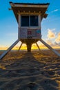 Lifeguard tower on Miami beach in sunrise, Florida, USA Royalty Free Stock Photo