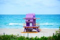 Lifeguard tower in Miami Beach. Travel holiday ocean location concept. Royalty Free Stock Photo