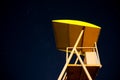 Lifeguard tower in the night with starry sky