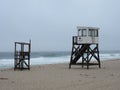 Lifeguard tower on Orleans beach in Cape Cod Royalty Free Stock Photo