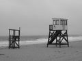 Lifeguard tower on Orleans beach in Cape Cod Royalty Free Stock Photo